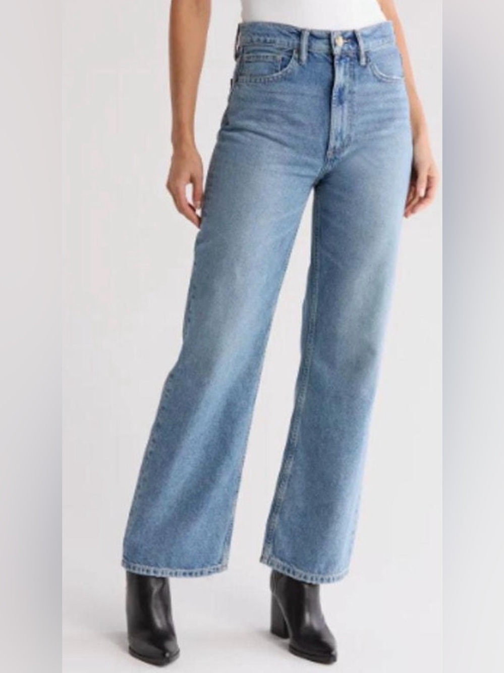 All Saints Light Wash Relaxed Fit High Waist Jeans 25